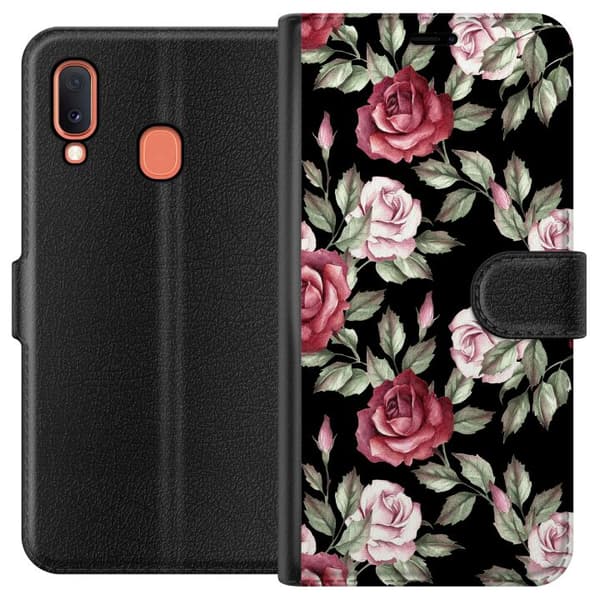 Kompatibelt Lommeboketui til Samsung Galaxy A20e Blomster