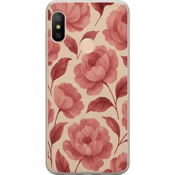 Xiaomi Redmi 6 Pro Genomskinligt Skal Rose Bloom