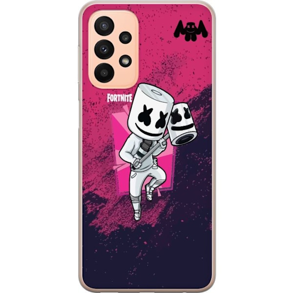 Samsung Galaxy A23 5G Läpinäkyvä kuori Marshmello Fortnite Skin Emote Gaming DJ Hahmo Suosittu Aihe Lapsi Nuori Trendi