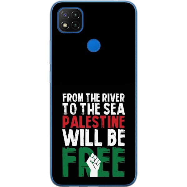 Xiaomi Redmi 9C NFC Genomskinligt Skal Free Palestine – politiskt statement med kraftfullt grafiskt uttryck