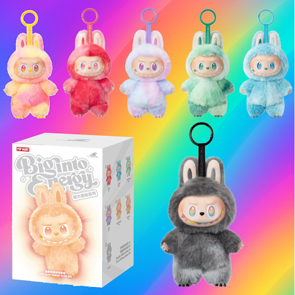 Pop Mart Labubu The Monsters Big Into Energy Blind Box – Trendikäs laukkukoriste 16–17 cm, jota Kim Kardashian, Dua Lipa, Rihanna ja Lisa suunnit