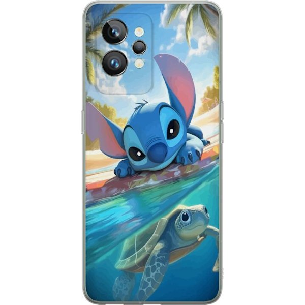 Realme GT2 Pro Gjennomsiktig deksel Stitch med skilpadde - sø