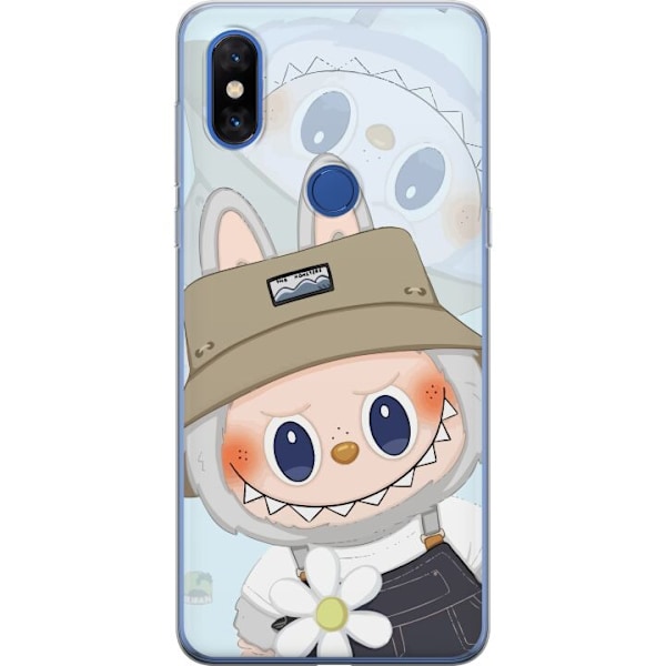 Xiaomi Mi Mix 3 Läpinäkyvä kuori Labubu hattuineen - Pop Mart -hahmo Mr. Butcher retrotyylillä ja luonteella