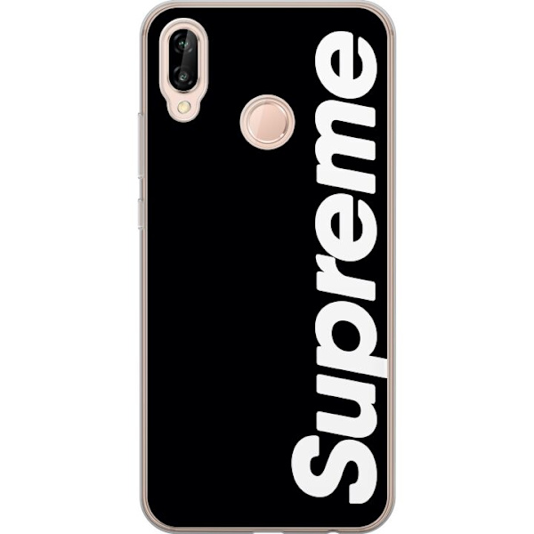 Huawei P20 lite Genomskinligt Skal Supreme Svart Vit Streetwear Design Klassisk Modeikon Trend Urban Stil Grafiskt Motiv Populär