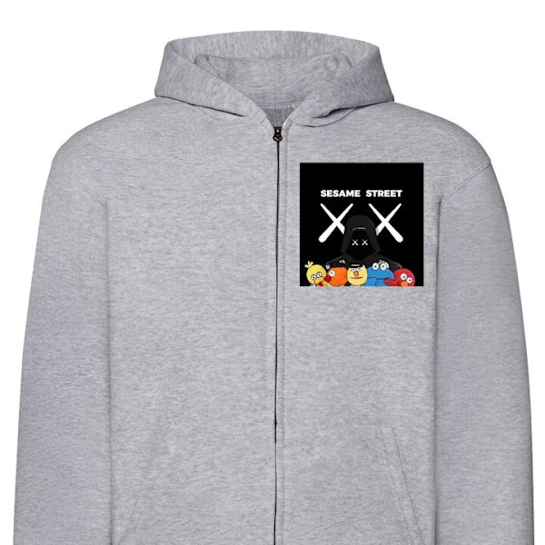 Zip-Hoodie | Huvtröja med Dragkedja för Vuxna XXX The Muppet grå S