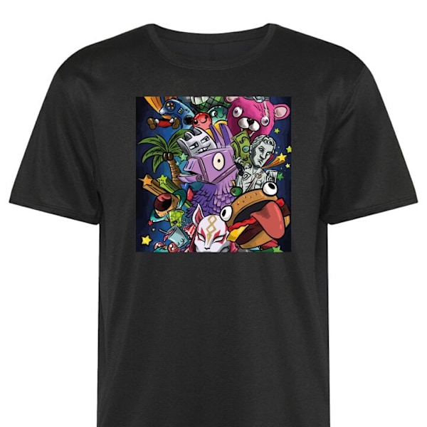 Trænings T-shirt | Sport T-shirt til Voksen Fortnite sort Medium