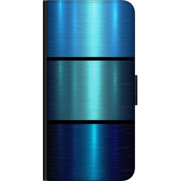 Samsung Galaxy Xcover 3 Lompakkokotelo Sininen Metalliset Raja