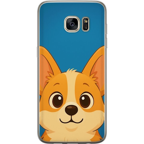 Samsung Galaxy S7 edge Läpinäkyvä kuori Hello Corgi