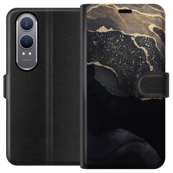 OnePlus Nord CE4 Lite Plånboksfodral Svart guld abstrakt