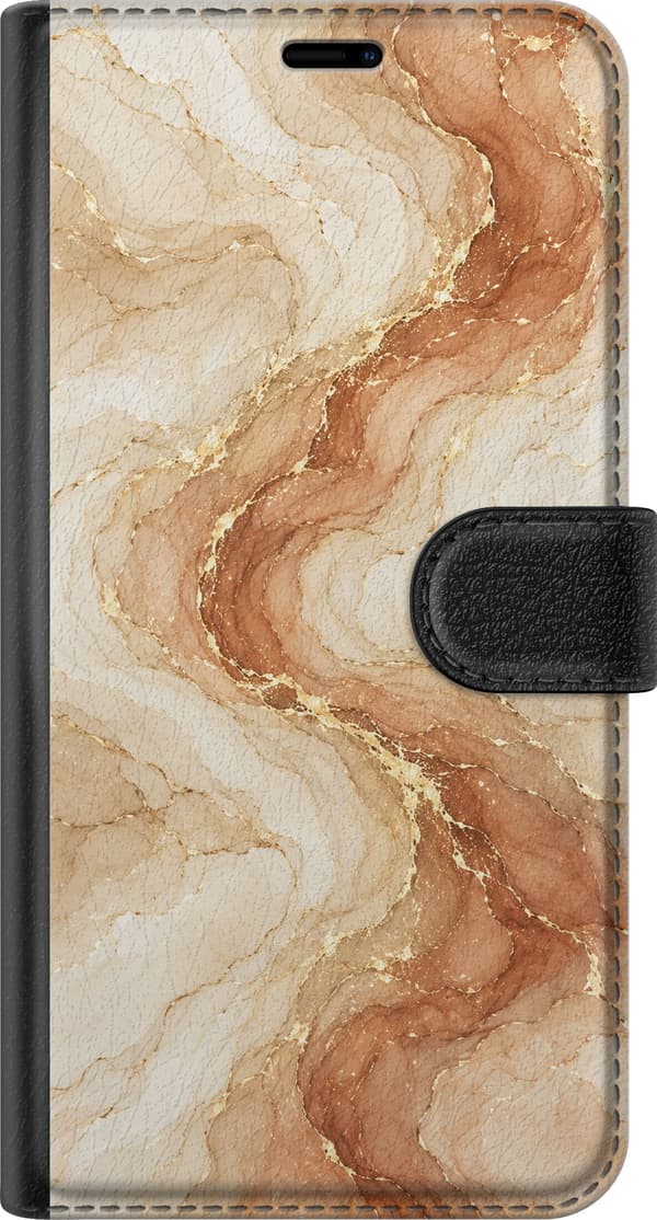 Kompatibelt Lommeboketui til Apple iPhone 18 Pro Sandmarmor beige