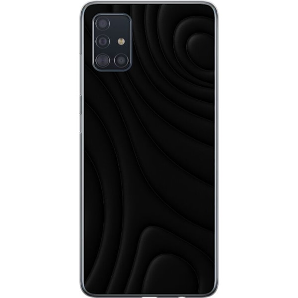 Samsung Galaxy A51 Gennemsigtig cover Sorte Bølger