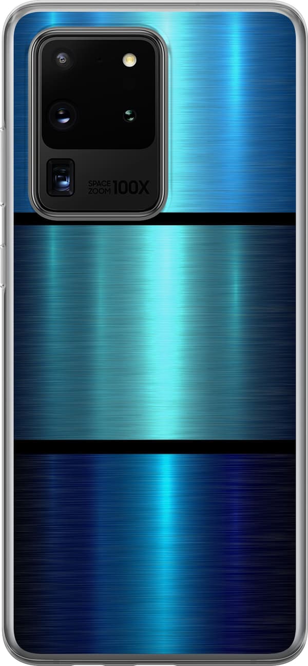 Kompatibelt Mobildeksel til Samsung Galaxy S20 Ultra Blå Metalliske Striper