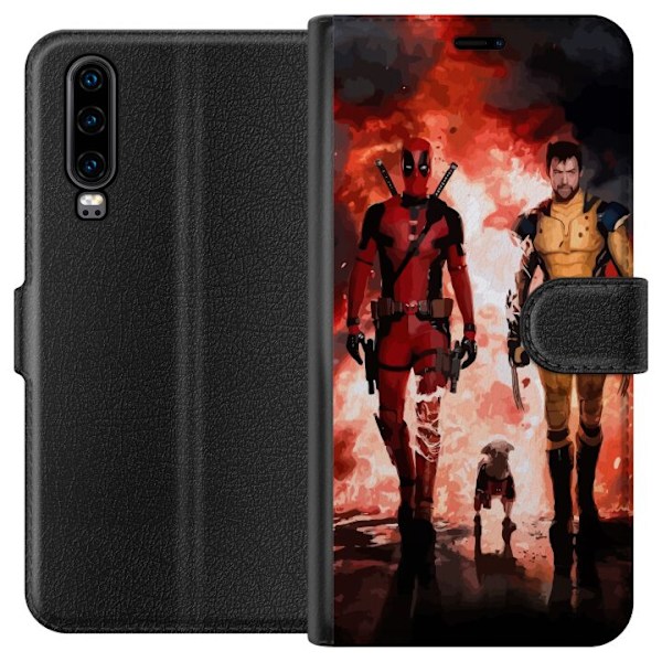 Huawei P30 Lommeboketui Wolverine Deadpool