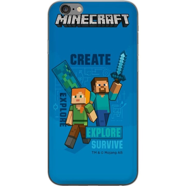 Apple iPhone 6s Plus Läpinäkyvä kuori Minecraft Luolastot