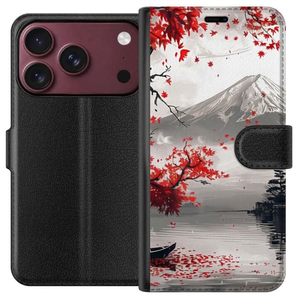 Kompatibelt Plånboksfodral till Apple iPhone 18 Pro Crimson Fuji röd