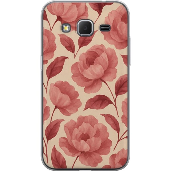 Samsung Galaxy Core Prime Genomskinligt Skal Rose Bloom