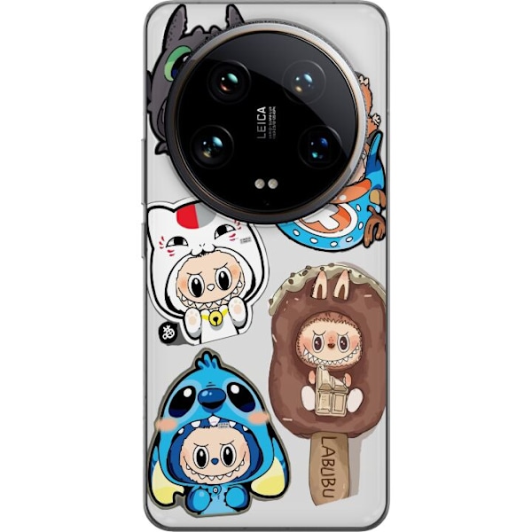 Xiaomi 14 Ultra Läpinäkyvä kuori Labubu hahmokokoelma - Pop Mart Labubu The Monsters väriluulisessa muotoilussa