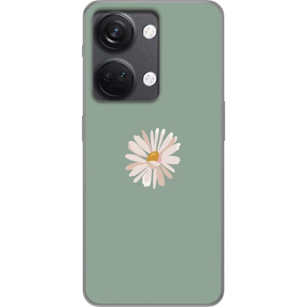 OnePlus Nord 3 Läpinäkyvä kuori Vihreä Minimalikukka - tyylikäs kukka vihreällä taustalla