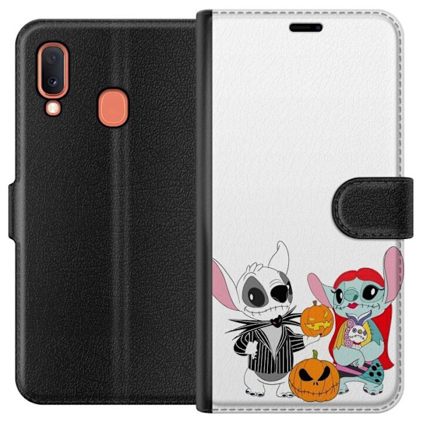 Samsung Galaxy A20e Lommeboketui Stitch familien addams