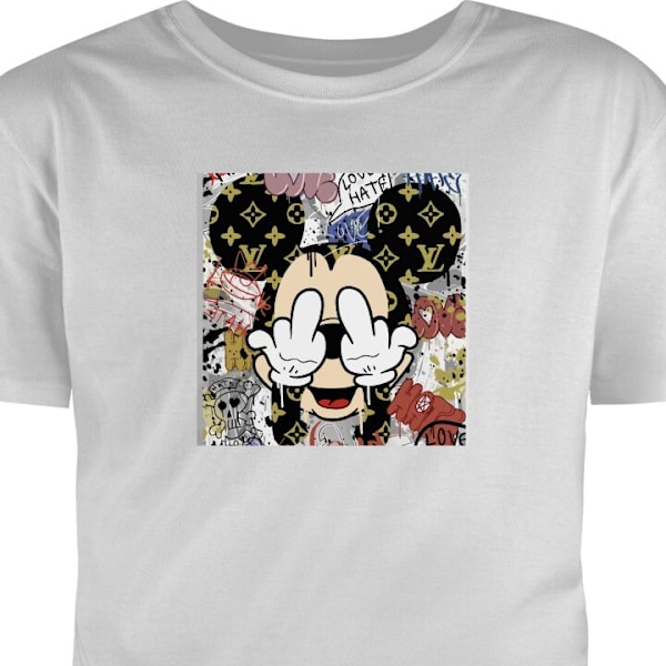 Barn-T-shirt | Bekväm T-shirt för Barn Mickey Mouse grå 5-6 År