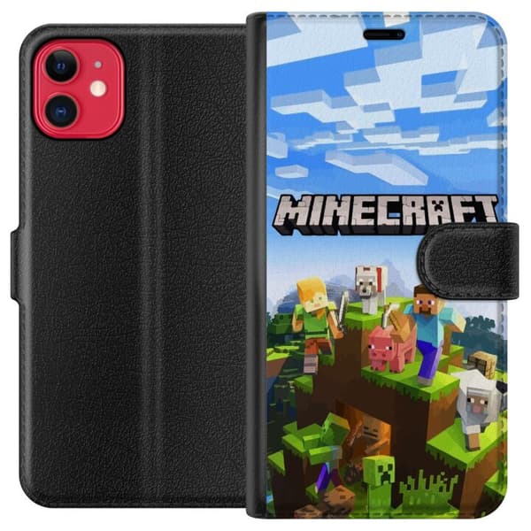 Kompatibel Tegnebogsetui til Apple iPhone 11 Minecraft Creeper-blok pixel retrospil
