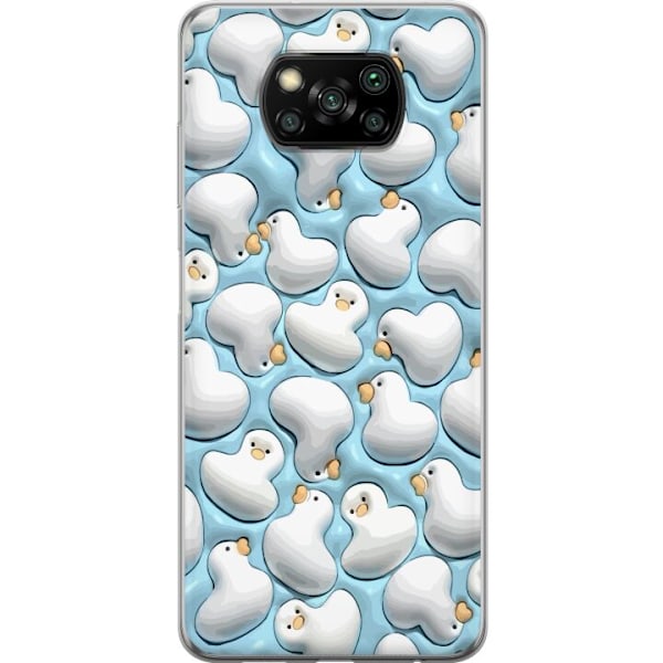 Xiaomi Poco X3 NFC Läpinäkyvä kuori Kuplat Sinisessä