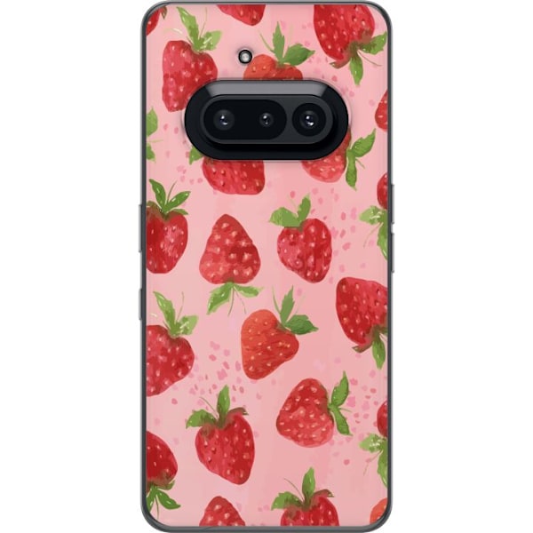 Nothing Phone (3a) Genomskinligt Skal Strawberry Dreams – jordgubbsmönster i retrostil