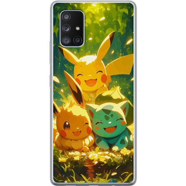Samsung Galaxy A71 5G Genomskinligt Skal Pixelmonster spelstil – färgstark design för retroälskande gamers
