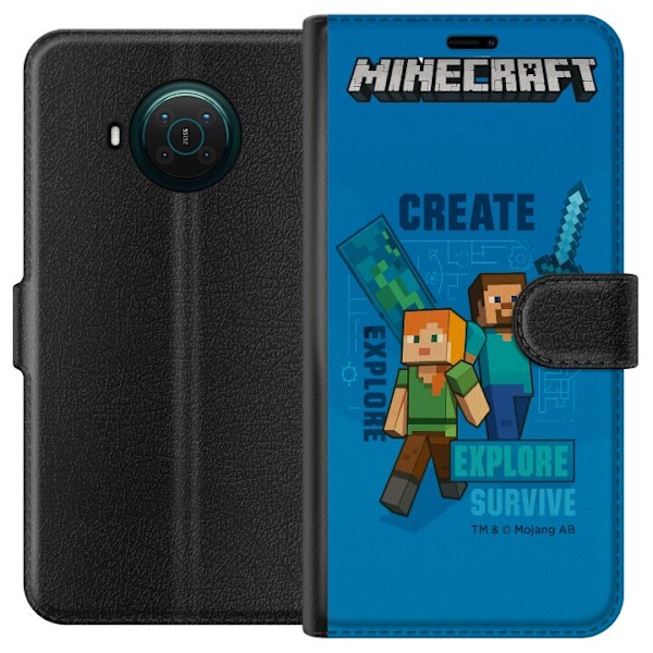 Nokia X10 Tegnebogsetui Minecraft Huler