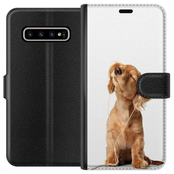 Kompatibelt Lommeboketui til Samsung Galaxy S10+ Hund