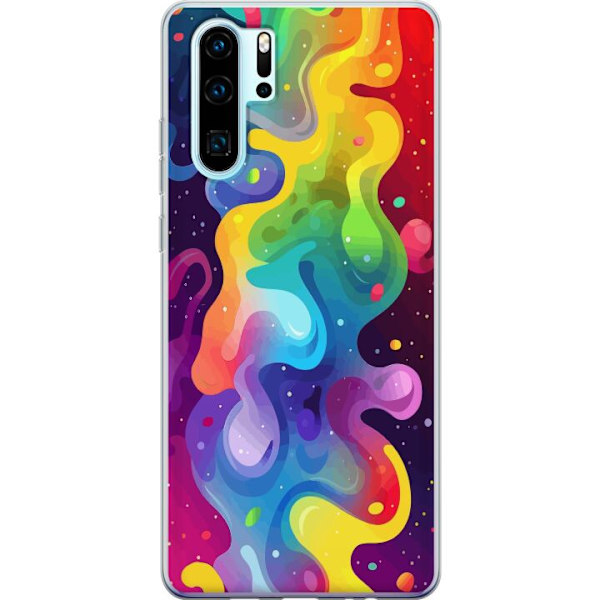 Huawei P30 Pro Läpinäkyvä kuori Väriläiskä Abstrakti Taide Suunnittelu Värikäs Kuvio Moderni Suosittu Seinätaito Graafinen Trendi