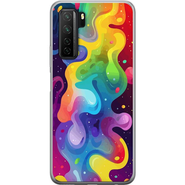 Huawei P40 lite 5G Läpinäkyvä kuori Väriläiskä Abstrakti Taide Suunnittelu Värikäs Kuvio Moderni Suosittu Seinätaito Graafinen Trendi