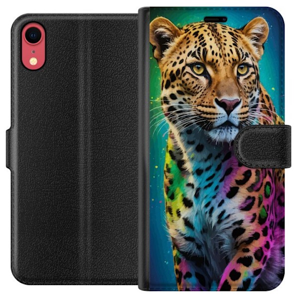 Apple iPhone XR Tegnebogsetui Leopard