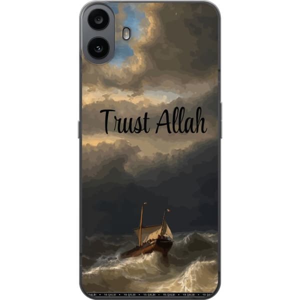 Kompatibelt Mobildeksel til Nothing CMF Phone 1 Trust Allah över stormigt hav brun
