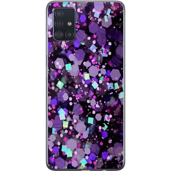 Samsung Galaxy A51 Gjennomsiktig deksel Lilla Glitter