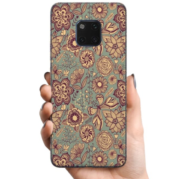 Huawei Mate 20 Pro TPU Mobilcover Vintage Blomster