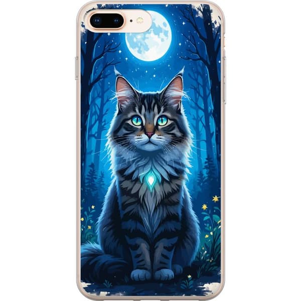 Kompatibelt Mobildeksel til Apple iPhone 8 Plus Katt månsken