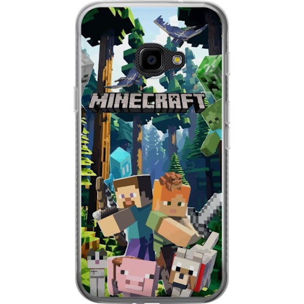 Samsung Galaxy Xcover 4 Läpinäkyvä kuori Minecraft-matkapuhelinkotelo metsällä ja pikselityylisillä hahmoilla