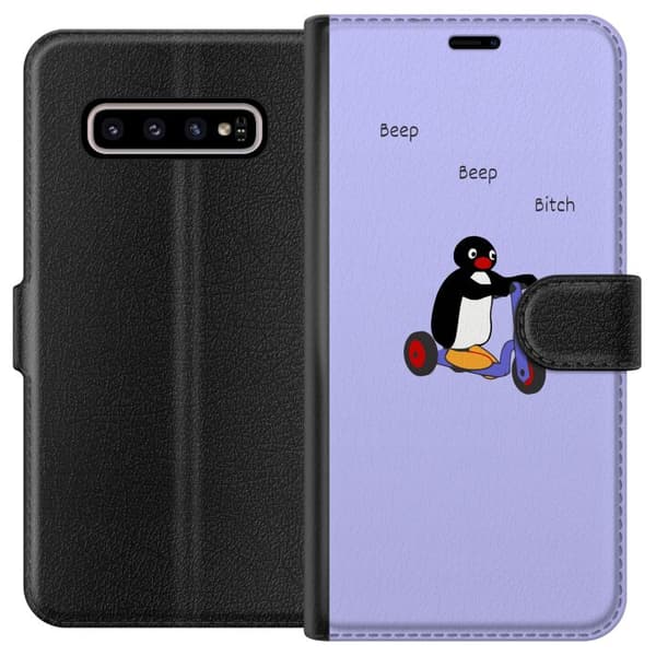 Kompatibelt Lommeboketui til Samsung Galaxy S10+ Beep Beep Pingvin