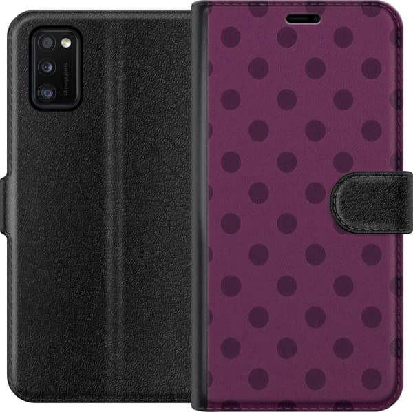 Kompatibel Tegnebogsetui til Samsung Galaxy A41 Blomme Popprikker lilla