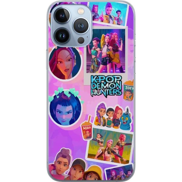Kompatibelt Mobildeksel til Apple iPhone 13 Pro Max Kawaii KPop Demon Hunters-vinylsamlefigur