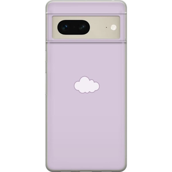 Google Pixel 7 Genomskinligt Skal Lila Moln – minimalistiskt moln på lila bakgrund