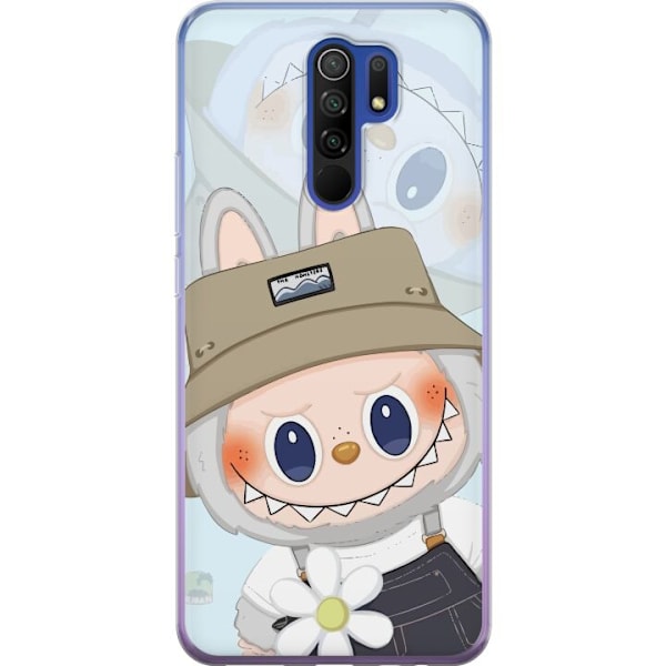 Xiaomi Redmi 9 Läpinäkyvä kuori Labubu hattuineen - Pop Mart -hahmo Mr. Butcher retrotyylillä ja luonteella