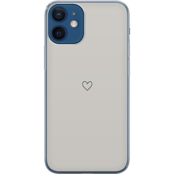 Apple iPhone 12  Läpinäkyvä kuori Harmaan sydän