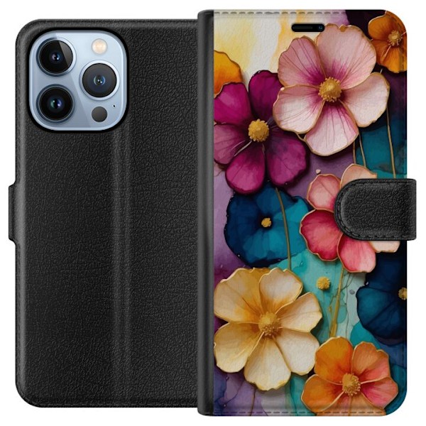 Apple iPhone 13 Pro Tegnebogsetui Blomster Farver