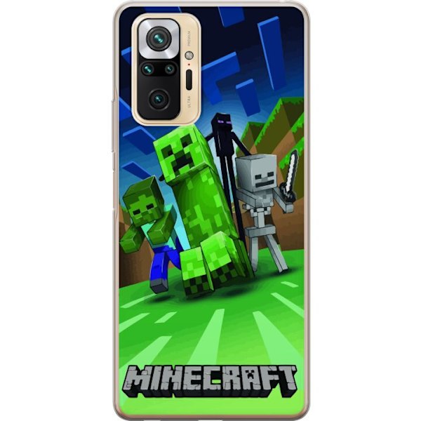Xiaomi Redmi Note 10 Pro Genomskinligt Skal Minecraft Creeper mobilskal i klassisk grön pixelstil