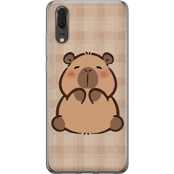 Huawei P20 Läpinäkyvä kuori Mobilskal kawaii capybara flera figurer japansk stil