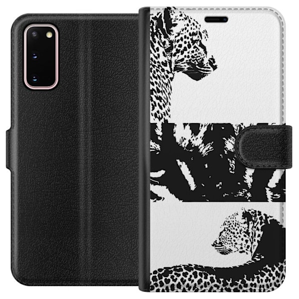 Samsung Galaxy S20 Plånboksfodral Leopard Faces – trendigt mönster med leopardansikten