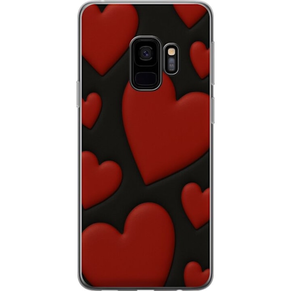 Samsung Galaxy S9 Läpinäkyvä kuori Punaiset Samettisydämet