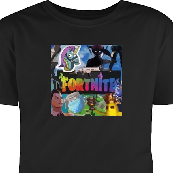 T-shirt til Voksen | Klassisk Voksen T-shirt Fortnite sort XL